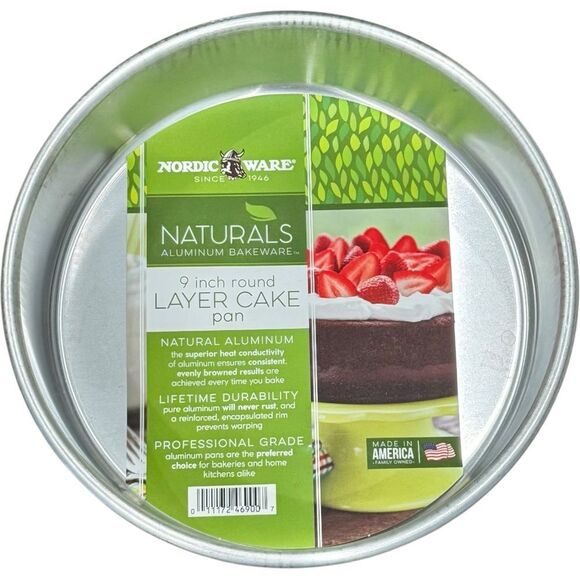 Nordic Ware Naturals 9 Inch Aluminum Round Layer Cake Pan. Baking. Kitchen. NEW. - Picture 1 of 5